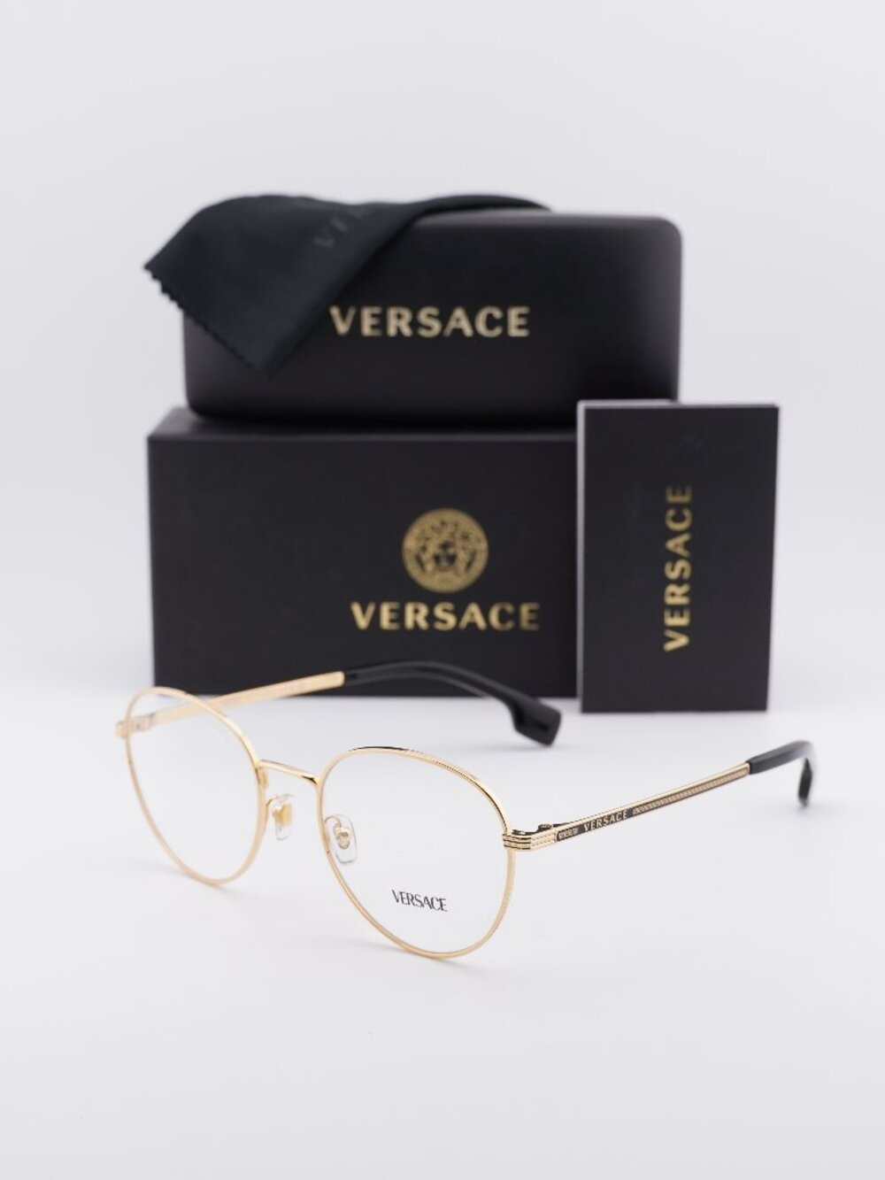 Versace VE1279 1002 Round Eyeglasses – Gold 53mm